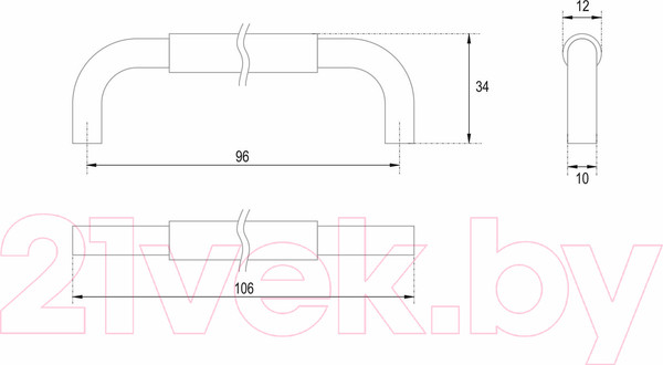 Изображение товара Ручка для мебели Boyard Slot RS048SC/SC.4/96