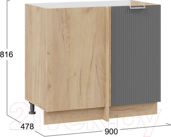 Изображение товара Шкаф под мойку ТриЯ Кимберли 1Н9У (дуб крафт золотой/титан)