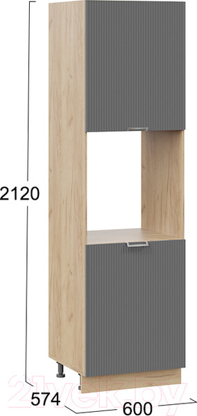 Изображение товара Шкаф-пенал кухонный ТриЯ Кимберли 1П6 (дуб крафт золотой/титан)