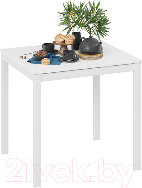 Изображение товара Обеденный стол ТриЯ Слайд тип 1 раздвижной (белый матовый/белый)