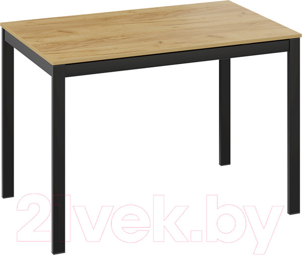 Изображение товара Обеденный стол ТриЯ Слайд тип 2 раздвижной (черный муар/дуб крафт золотой)