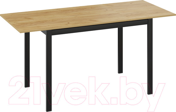 Изображение товара Обеденный стол ТриЯ Слайд тип 2 раздвижной (черный муар/дуб крафт золотой)