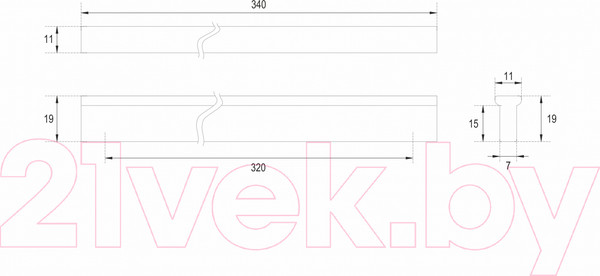 Изображение товара Ручка для мебели Boyard Vertical RS066GR.4/320