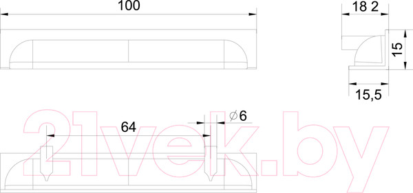 Изображение товара Ручка для мебели Boyard Eva RT020CP.1/000/100