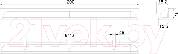 Изображение товара Ручка для мебели Boyard Eva RT020CP.1/000/200