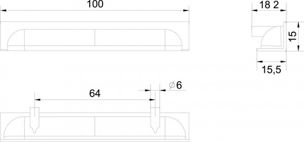 Изображение товара Ручка для мебели Boyard Eva RT020GR.1/000/100