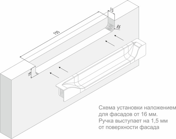 Изображение товара Ручка для мебели Boyard Adam RT021BL.1/000/160