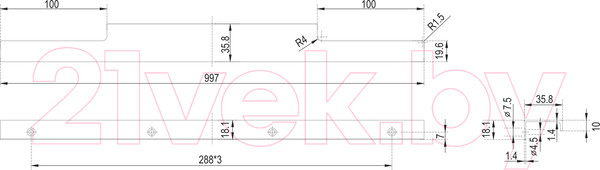 Изображение товара Ручка для мебели Boyard Al Ray RT109SC.1/000/1000
