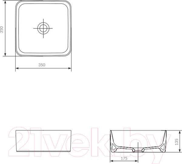 Изображение товара Умывальник Cersanit Crea 35 Square (P-UM-CRE35/1-oc-S)