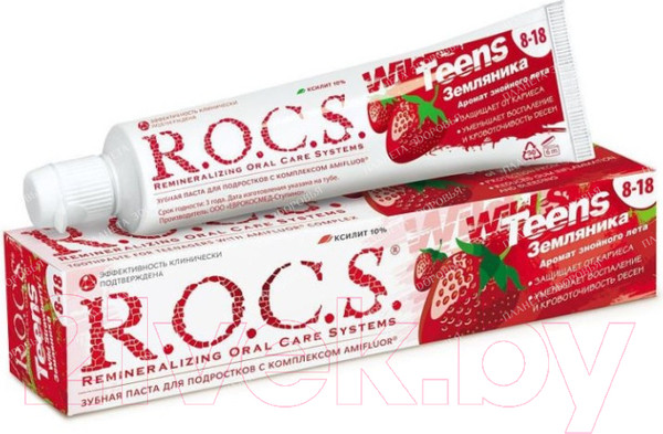 Изображение товара Зубная паста R.O.C.S. Teens Аромат знойного лета. Земляника (74г)