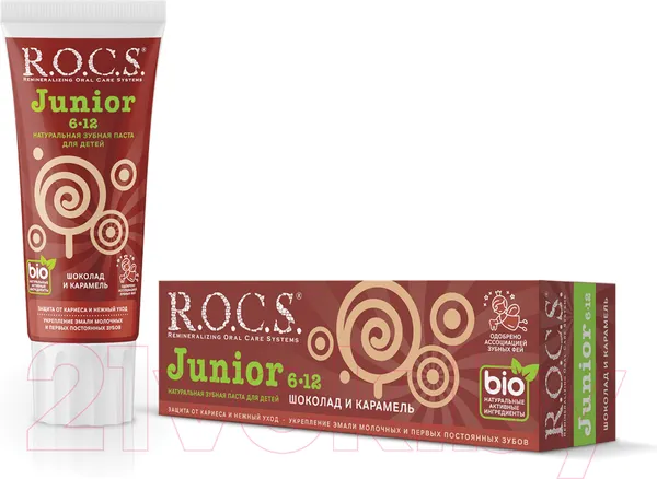 Изображение товара Зубная паста R.O.C.S. Junior Шоколад и карамель (74г)