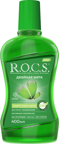Ополаскиватель для полости рта R.O.C.S. Двойная мята (400мл)