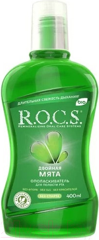 Изображение товара Ополаскиватель для полости рта R.O.C.S. Двойная мята (400мл)