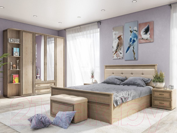 Изображение товара Шкаф Тэкс Ливорно ЛШ-23 2-х створчатый с зеркалом (дуб сонома)