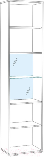Изображение товара Шкаф-пенал с витриной Тэкс Ливорно ЛШ-5 (орех донской)