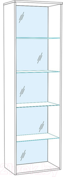 Изображение товара Шкаф-пенал с витриной Тэкс Ливорно ЛШ-8 (орех донской)