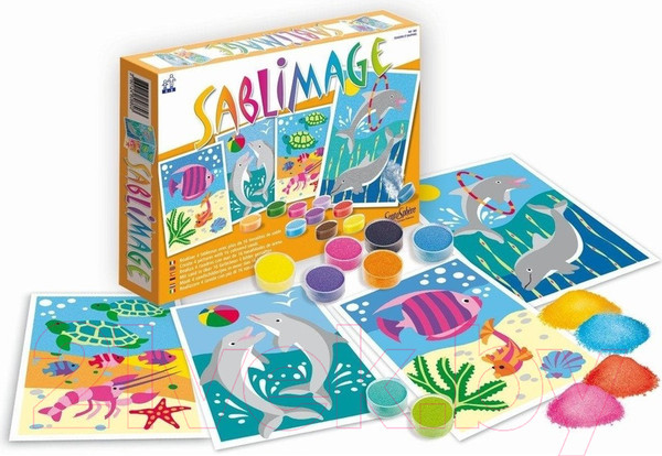 Изображение товара Набор для творчества SentoSphere Песочные картинки. Рыбки и дельфин / 880