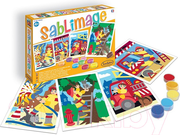 Изображение товара Набор для творчества SentoSphere Песочные картинки. Пожарные / 8802