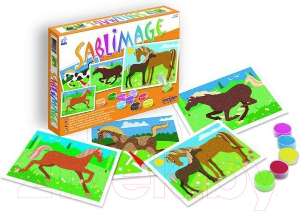 Изображение товара Набор для творчества SentoSphere Песочные картинки. Лошади / 887