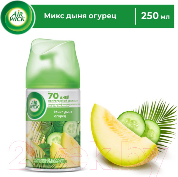 Изображение товара Сменный блок для освежителя воздуха Air Wick Freshmatic Микс дыня-огурец (250мл)