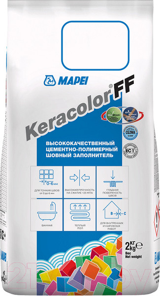 Изображение товара Фуга цементная Mapei Keracolor FF N120 (2кг, черный)