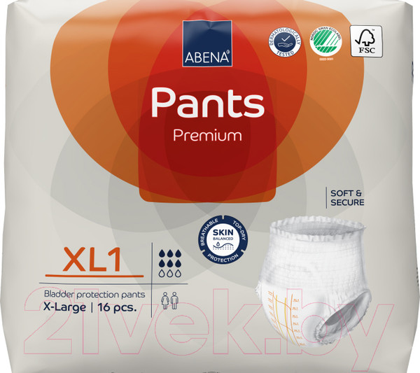 Изображение товара Трусы впитывающие для взрослых Abena Pants XL1 Premium  (16шт)