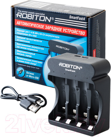 Изображение товара Зарядное устройство для аккумуляторов Robiton SmartFast4 / БЛ18127