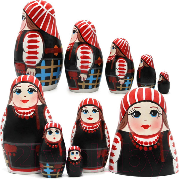 Изображение товара Матрешка сувенирная Брестская Фабрика Сувениров Белорусская в Неглюбском этническом наряде 5205