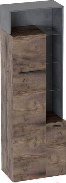 Изображение товара Шкаф Мебельград Глазго 2-х дверный 65x38.5x200.5 (таксония/металл бруклин)