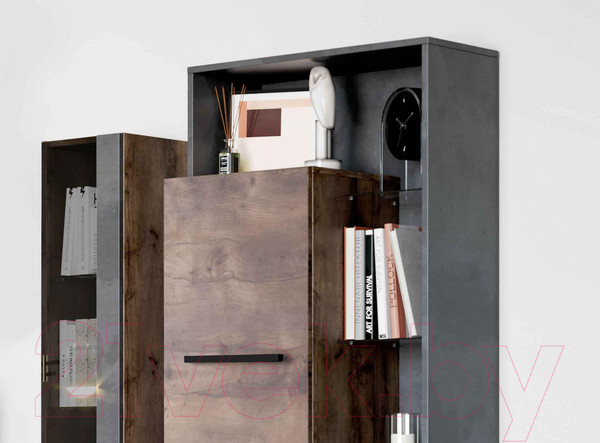 Изображение товара Шкаф Мебельград Глазго 2-х дверный 65x38.5x200.5 (таксония/металл бруклин)