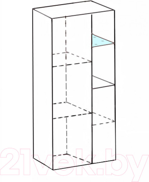 Изображение товара Тумба Мебельград Глазго 2дв 65x38.5x135 (таксония/таксония)