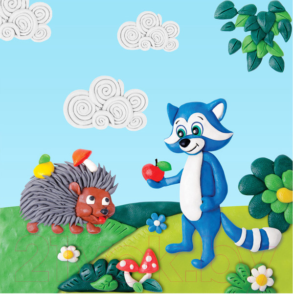 Изображение товара Пластилин восковой Мульти-пульти Енот в лесу / ВП_11056 (8цв)