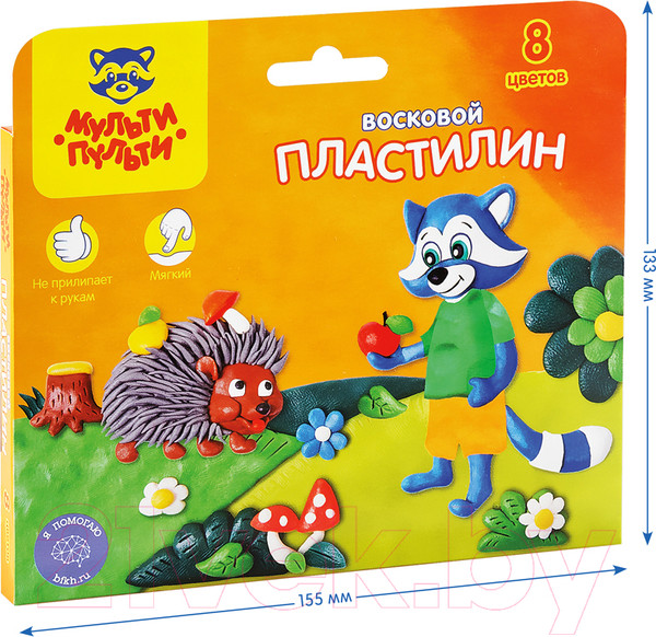 Изображение товара Пластилин восковой Мульти-пульти Енот в лесу / ВП_11056 (8цв)