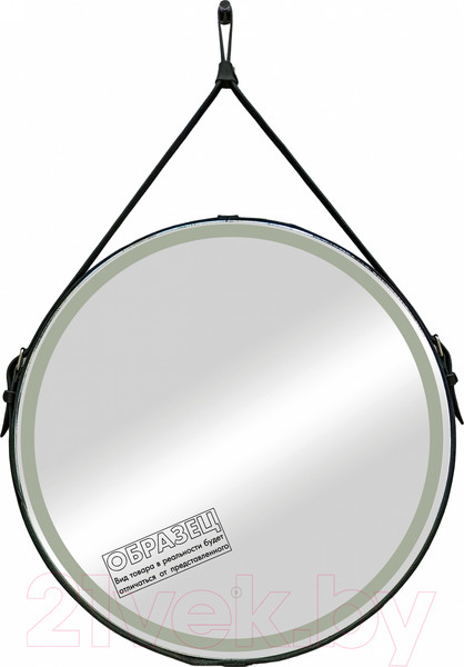 Изображение товара Зеркало Континент Millenium Black Led D 80 (натуральная кожа, бесконтактный сенсор)