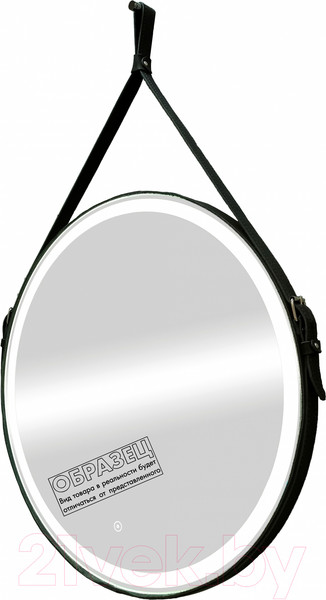 Изображение товара Зеркало Континент Millenium Black Led D 80 (натуральная кожа, бесконтактный сенсор)