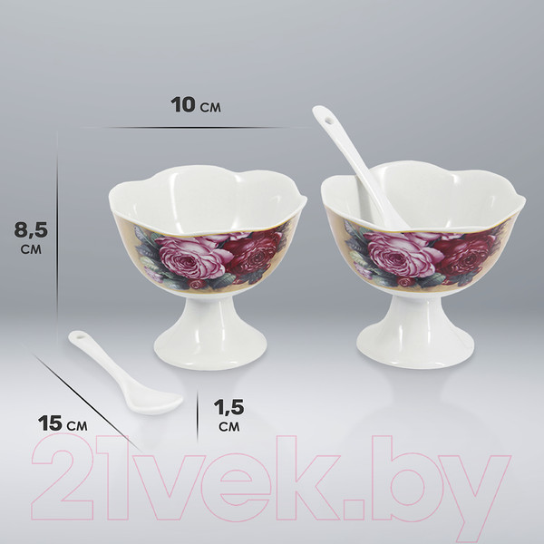 Изображение товара Набор креманок Rosenberg R-060156 (с ложками)