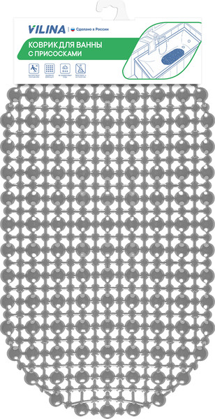 Изображение товара Коврик на присосках Вилина Комфорт 6922 (36x65, серый)