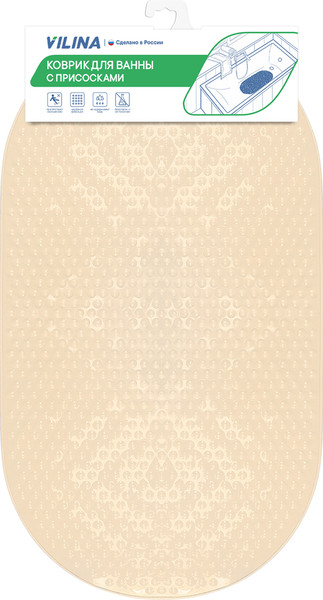 Изображение товара Коврик на присосках Вилина Массажный 6807 (39x69, пляжный песок)