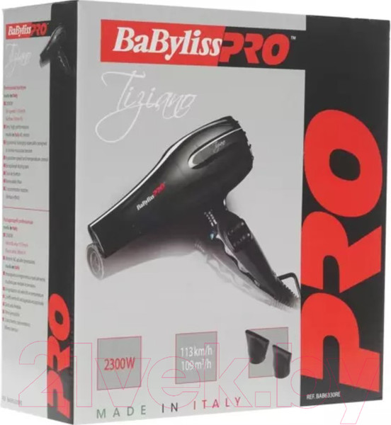 Изображение товара Профессиональный фен BaByliss Pro Tiziano BAB6330RE (черный)