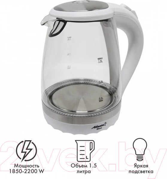 Изображение товара Электрочайник Atlanta ATH-2463 (белый)