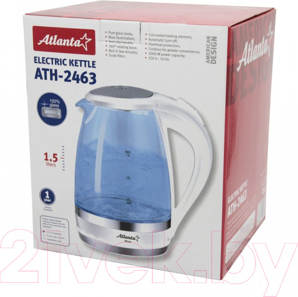 Изображение товара Электрочайник Atlanta ATH-2463 (белый)