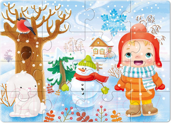 Изображение товара Развивающая игра Baby Toys First Puzzle Времена года. Зима / 04158 (16эл)