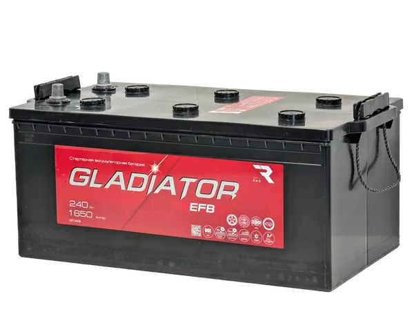 Изображение товара Автомобильный аккумулятор Gladiator EFB Евро 3 (240 А/ч)