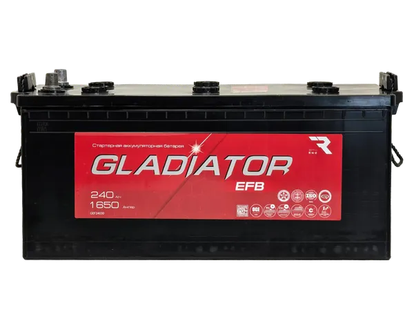 Изображение товара Автомобильный аккумулятор Gladiator EFB Евро 3 (240 А/ч)