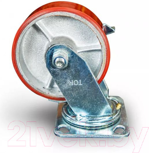 Изображение товара Опора колесная для тележки складской TOR SCpb 55 125мм с тормозом N / 1024152