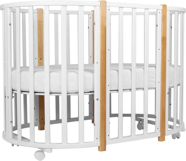 Изображение товара Детская кровать-трансформер INDIGO Born 7 в 1 (белый/натуральный)