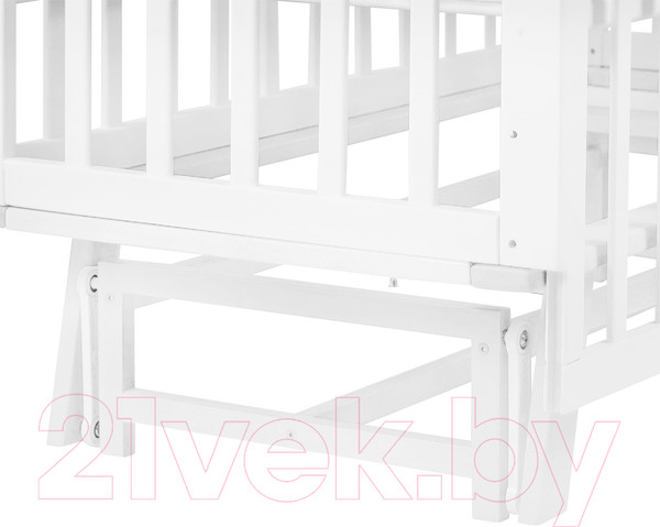 Изображение товара Детская кроватка INDIGO Style на ножках продольный маятник (белый)