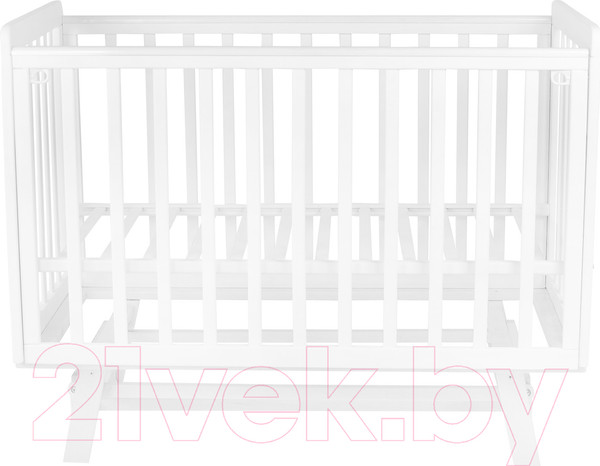 Изображение товара Детская кроватка INDIGO Style на ножках продольный маятник (белый)