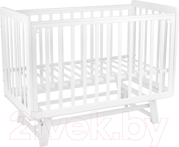 Изображение товара Детская кроватка INDIGO Style на ножках продольный маятник (белый)