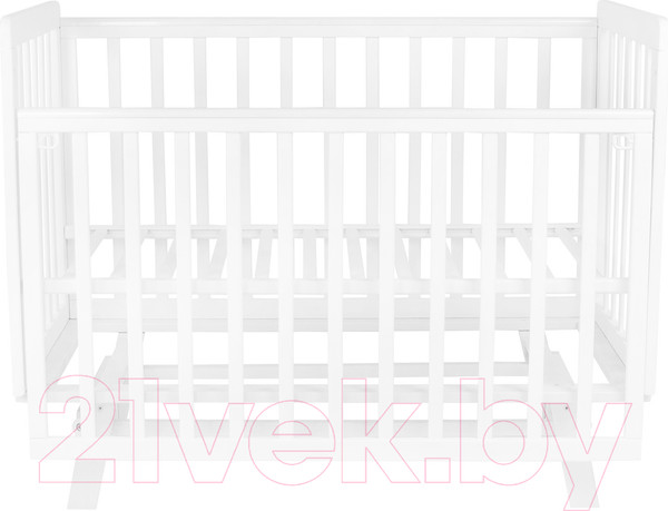 Изображение товара Детская кроватка INDIGO Style на ножках продольный маятник (белый)